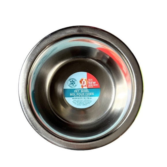 NWT 2 Non-Slip Pink Dog Bowls 6" Stainless Steel Pet Food Dish Rubber Base 27oz - Picture 4 of 9